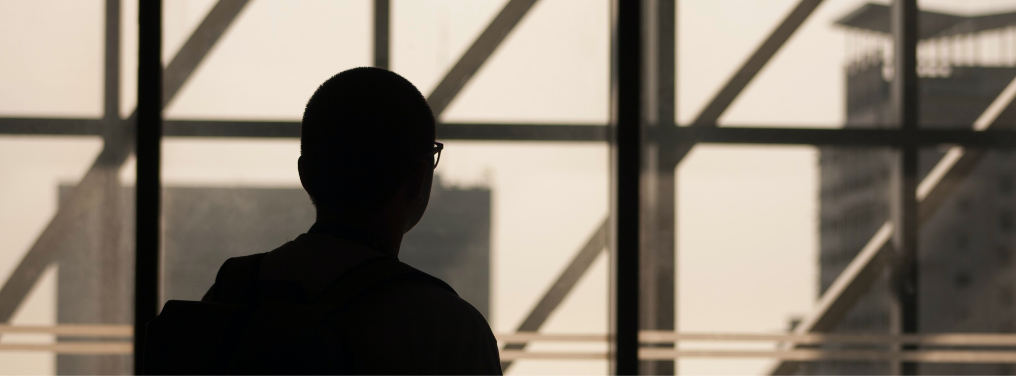 Business man walking down stairs