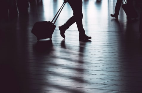 Aerial view of people walking
