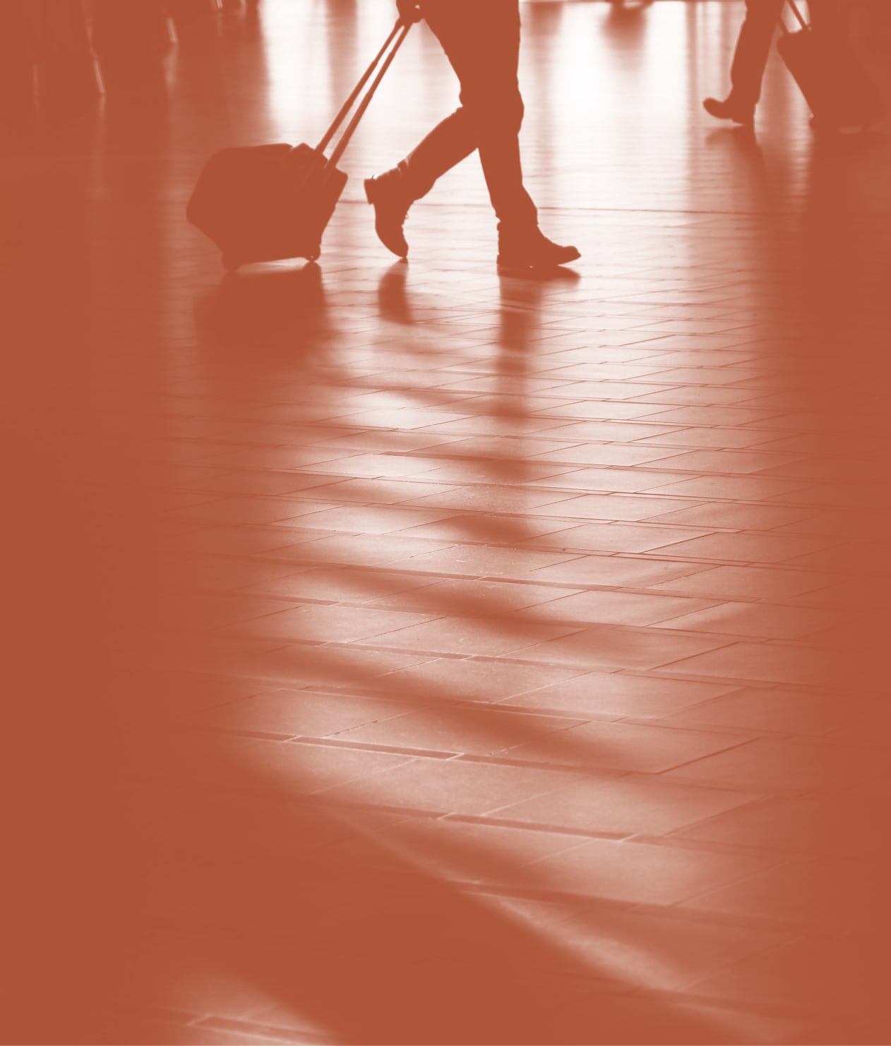 People walking through airport