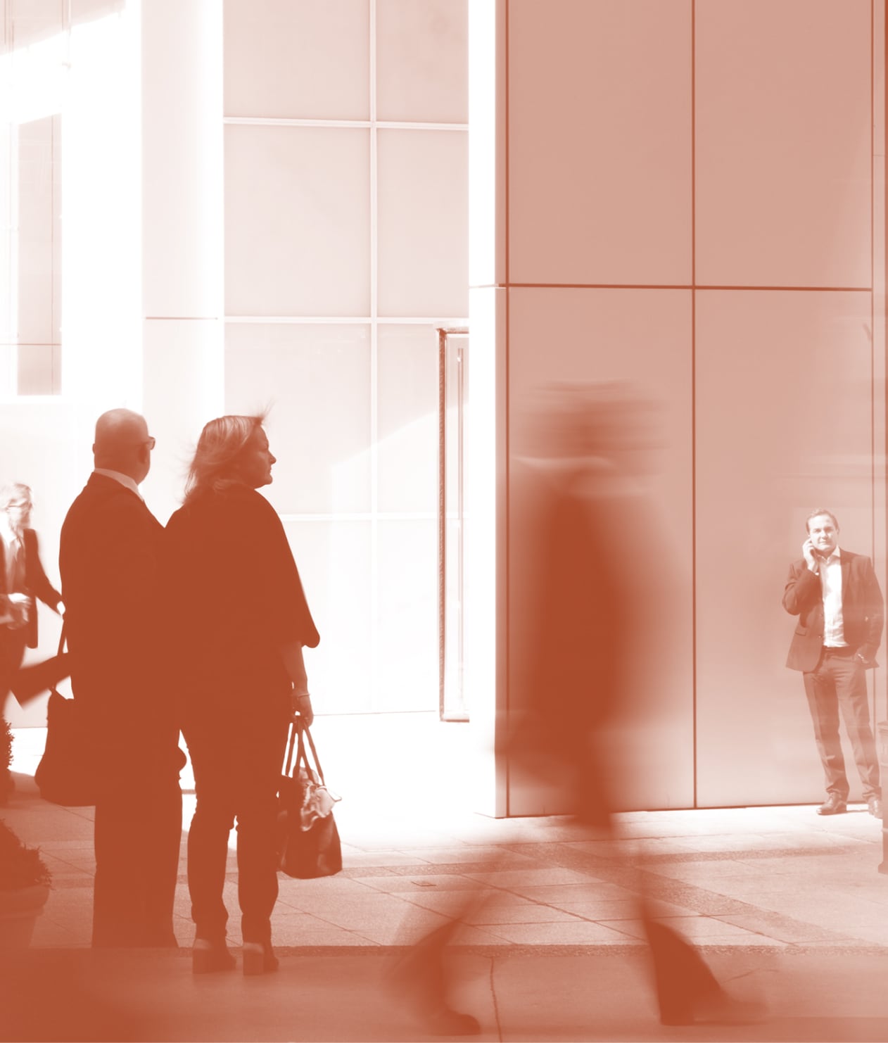 People walking down the street