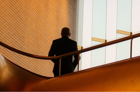 Man standing on stairs